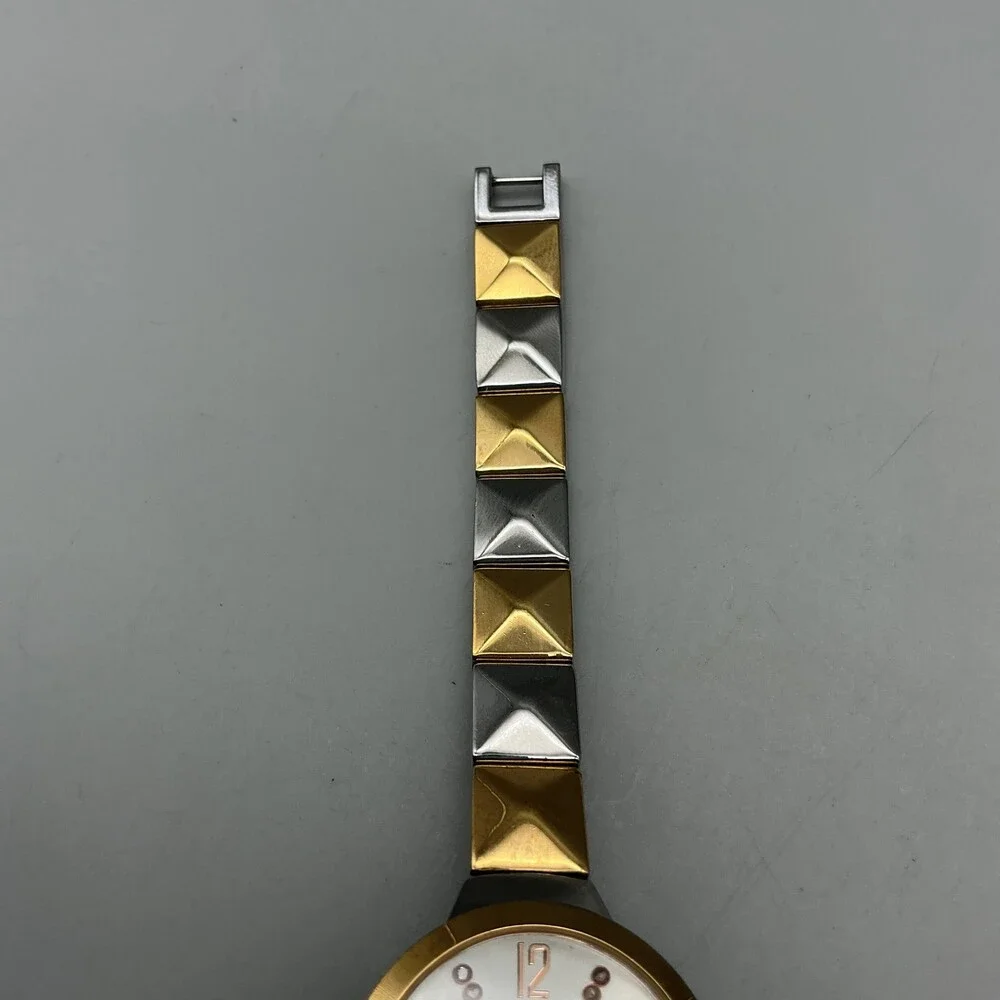 Akribos XXIV Diamond Womens Watch 30mm Two Tone Bracelet New Battery 7.5